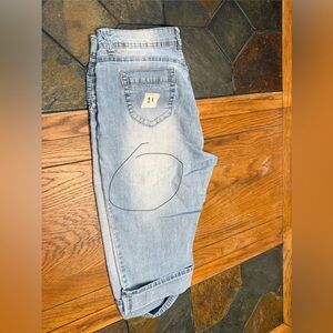 Angels brand Light Blue Denim capris Jeans, size 15